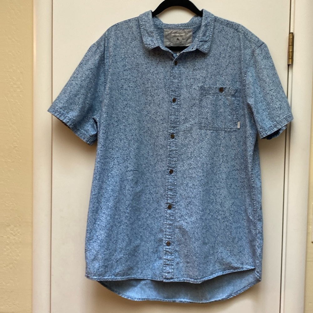 Quicksilver Men’s Printed Chambray Button Shirt - Size XXL - Modern Fit